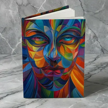 Colorful Abstract Human Face Geometric Art