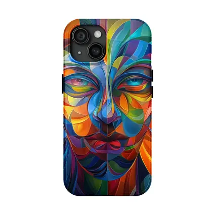Colorful Abstract Human Face Geometric Art