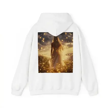 Woman Golden Lanterns Fantasy Night Sky