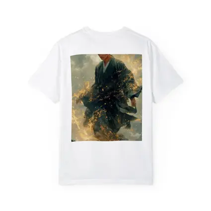 Samurai Warrior Rising in Golden Flames