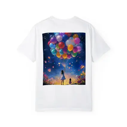 Girl With Colorful Balloons Starry Night Fantasy