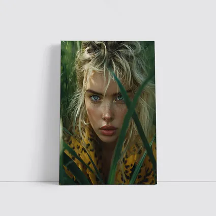 Blonde Woman Blue Eyes Green Grass