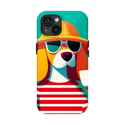 Beagle Dog Summer Hat Sunglasses Teal
