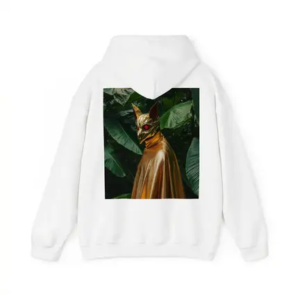 Golden Masked Figure Tropical Jungle Background