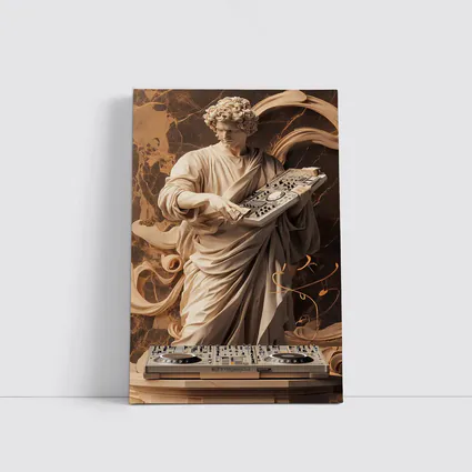 Greek Marble Statue DJ Mixing Decks