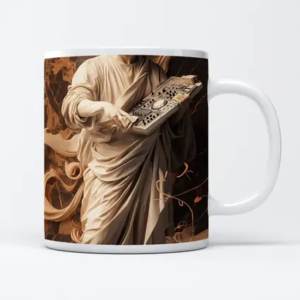 Greek Marble Statue DJ Mixing Decks
