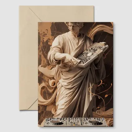 Greek Marble Statue DJ Mixing Decks