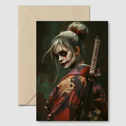 Samurai Woman Warrior Katana Dark Fantasy Art
