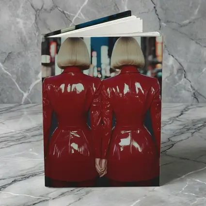 Twin Women Red Latex City Night