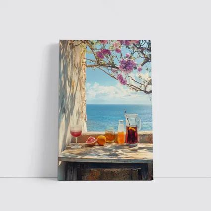 Mediterranean Sea View Summer Drinks Table