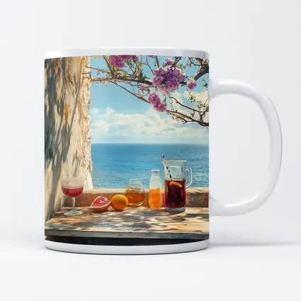 Mediterranean Sea View Summer Drinks Table
