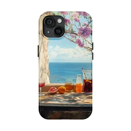 Mediterranean Sea View Summer Drinks Table