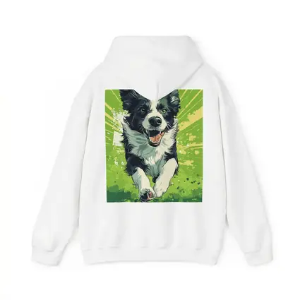 Border Collie Running Green Pop Art Background