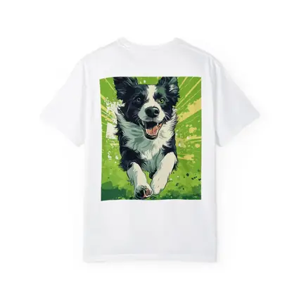 Border Collie Running Green Pop Art Background