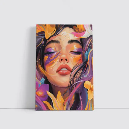 Woman Face Floral Fantasy Colorful Illustration Art
