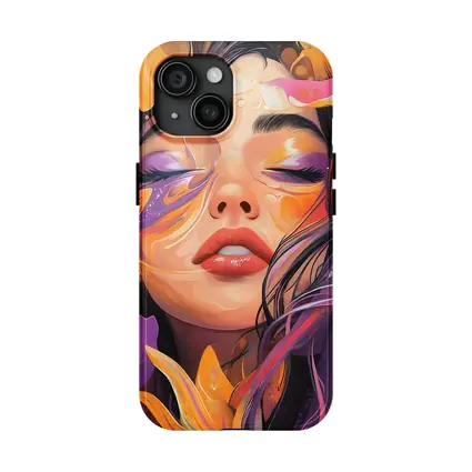 Woman Face Floral Fantasy Colorful Illustration Art