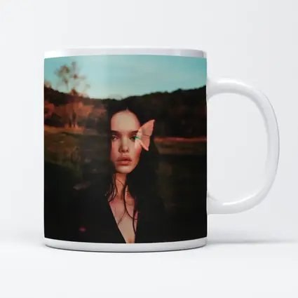 Young Woman Portrait Butterfly Nature Dusk