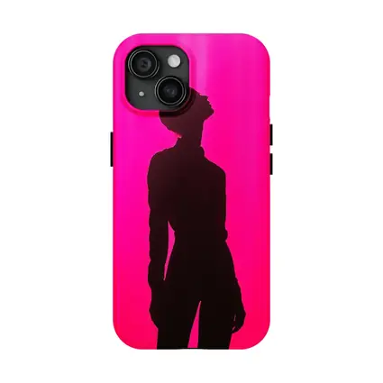 Woman Silhouette Pink Yellow Gradient Background