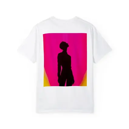 Woman Silhouette Pink Yellow Gradient Background