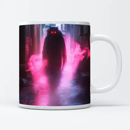 Glowing Cat Spirit Neon City Alley