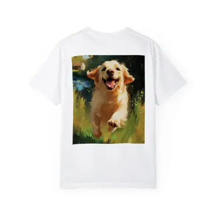 Happy Golden Retriever Running Through Green Fields