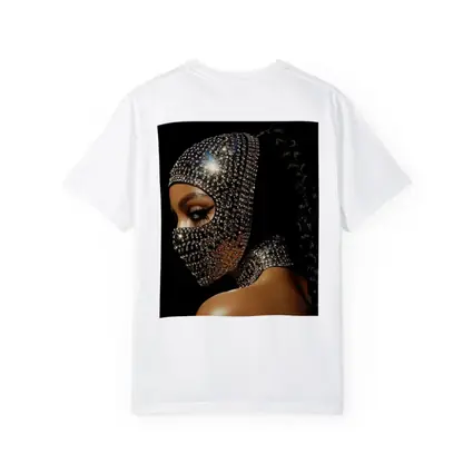 Woman Crystal Rhinestone Mask Black Background