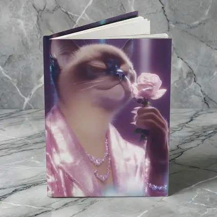 Siamese Cat Pink Rose Glam Purple
