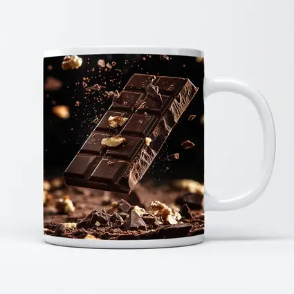 Dark Chocolate Bar With Walnuts Exploding