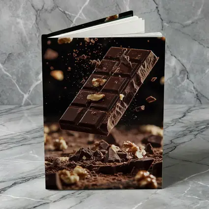 Dark Chocolate Bar With Walnuts Exploding