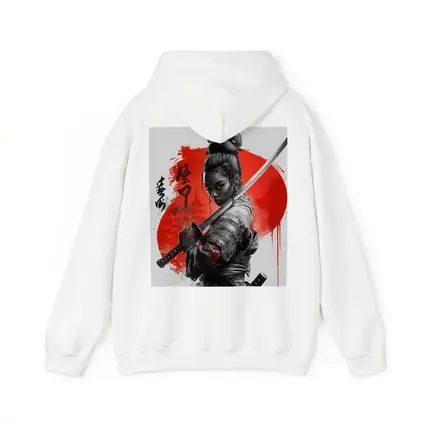 Black Female Samurai Red Circle Japan Art