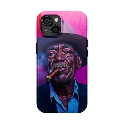 Old Man Cigar Hat Bold Pink Background