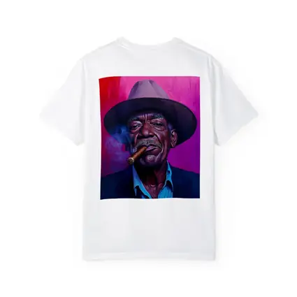 Old Man Cigar Hat Bold Pink Background