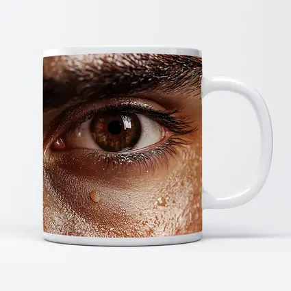 Close Up Human Eye With Water Drops