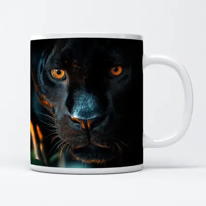 Black Panther Close Up Green Jungle Background