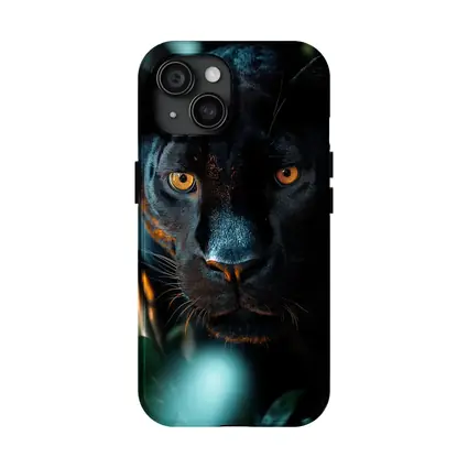 Black Panther Close Up Green Jungle Background