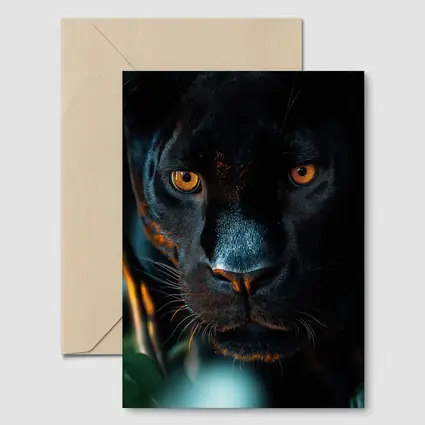 Black Panther Close Up Green Jungle Background