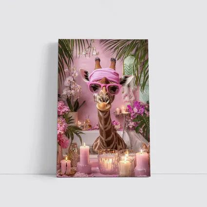 Giraffe Spa Day Pink Bathroom Candles