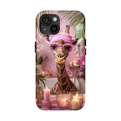 Giraffe Spa Day Pink Bathroom Candles