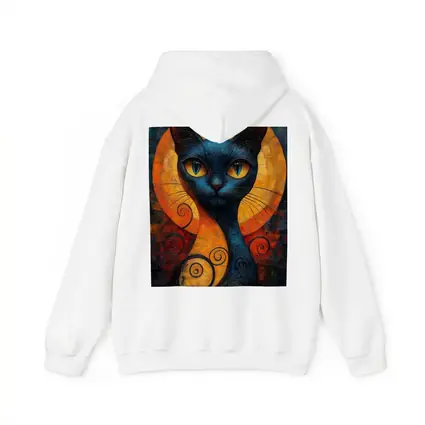 Blue Cat Mosaic Art Golden Circle Background