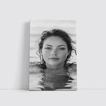 Black and White Woman Portrait in Water