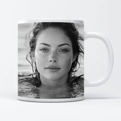 Black and White Woman Portrait in Water