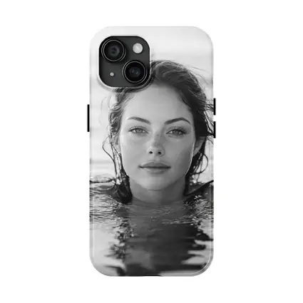 Black and White Woman Portrait in Water