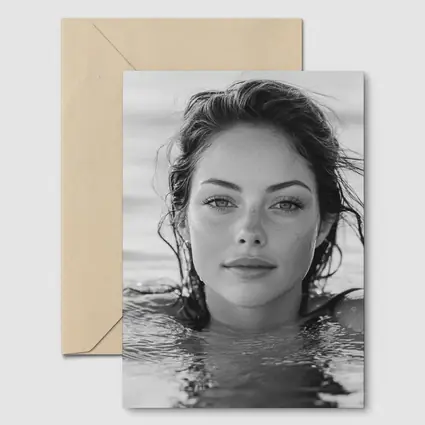 Black and White Woman Portrait in Water