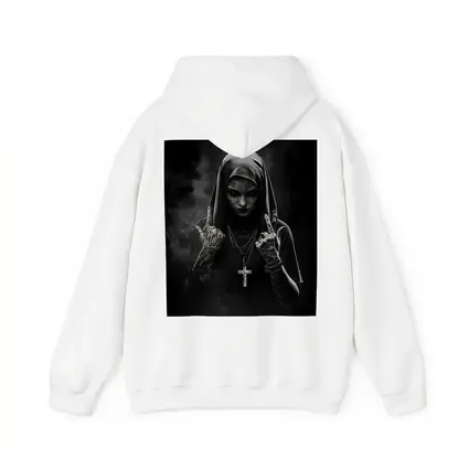 Tattooed Nun Dark Gothic Black Background
