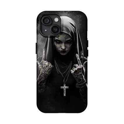 Tattooed Nun Dark Gothic Black Background