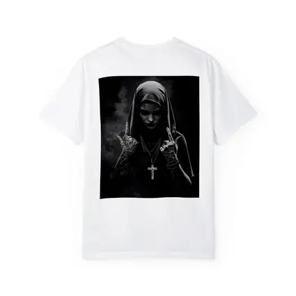 Tattooed Nun Dark Gothic Black Background