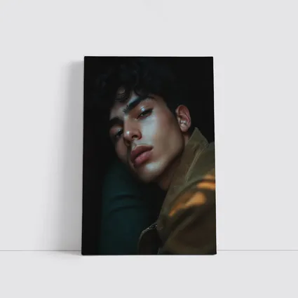 Young Man Portrait Dark Moody Background
