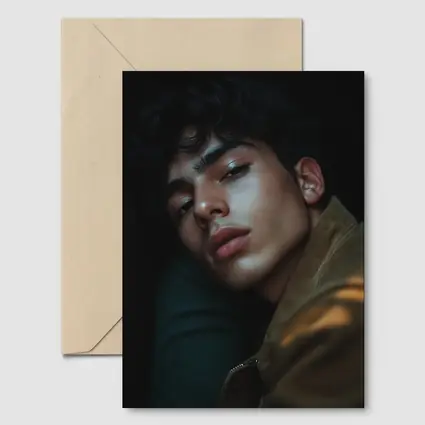 Young Man Portrait Dark Moody Background