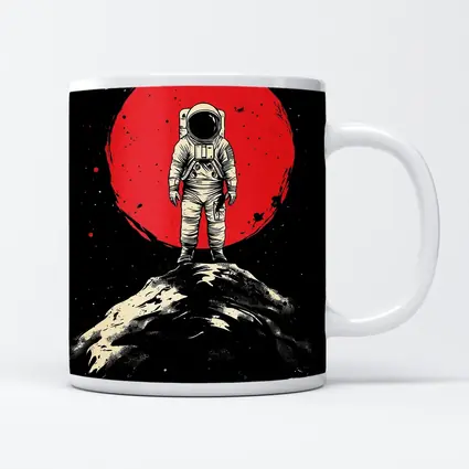 Astronaut Standing On Moon Red Planet