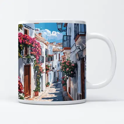 Andalusian White Village Street Flowers Spain